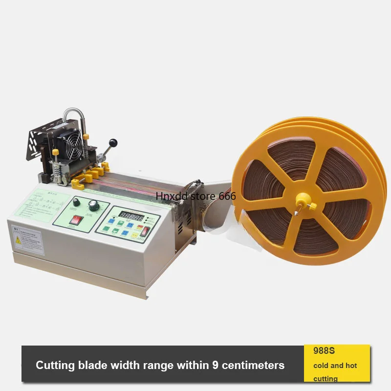 Automatic Hot And Cold Tape Cutter Tool Used For Ultra Wide Velcro Tape/Rubber/Zipper/Nylon Webbing Computer Cutting Machine