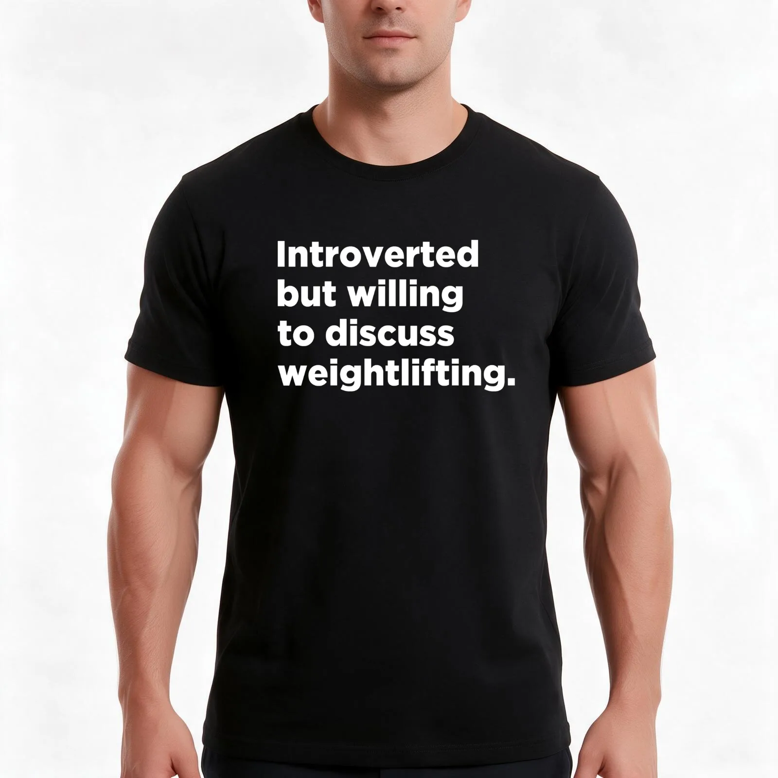 Introverted But Willing To Discuss Weightlifting T-Shirt, Summer Casual Cotton Tee, Oversized Streetwear Tops, Unisex Men Women