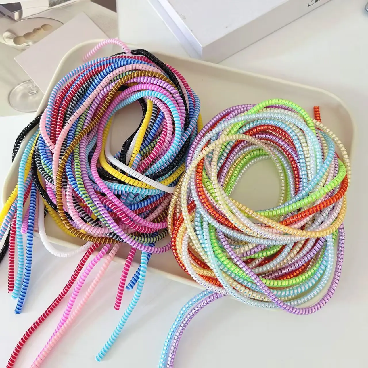 1.4M Colorful Spiral Spring Cable Protector Anti‑Break Wire Winder For USB Charger Cable Earphone Cord Saver Sleeve