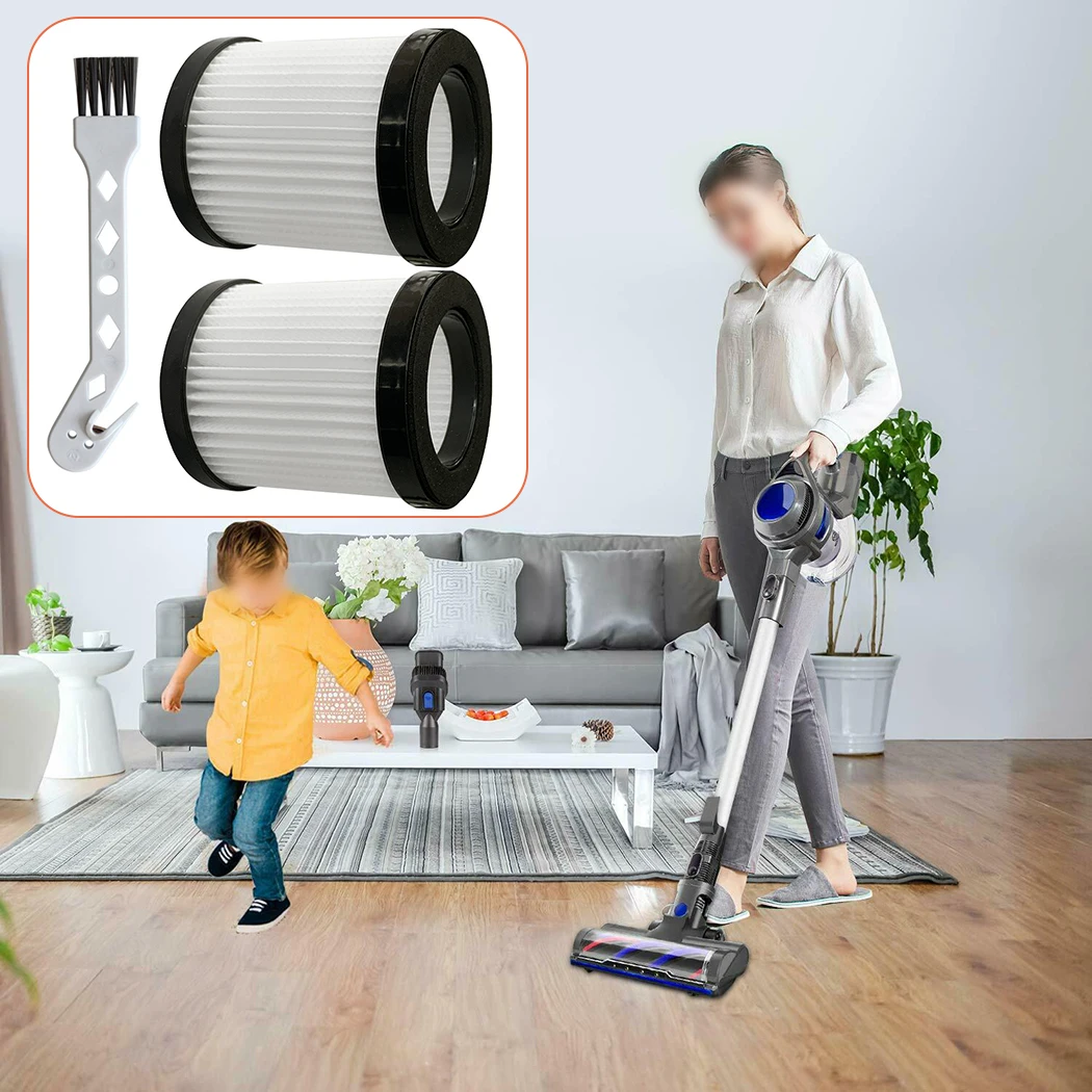 

2Pcs Filter Cartridges & 1Pc Cleaning Brush For MOOSOO XL-618A Wireless Handheld Vacuum Cleaner Cordless Replacement Filters Par