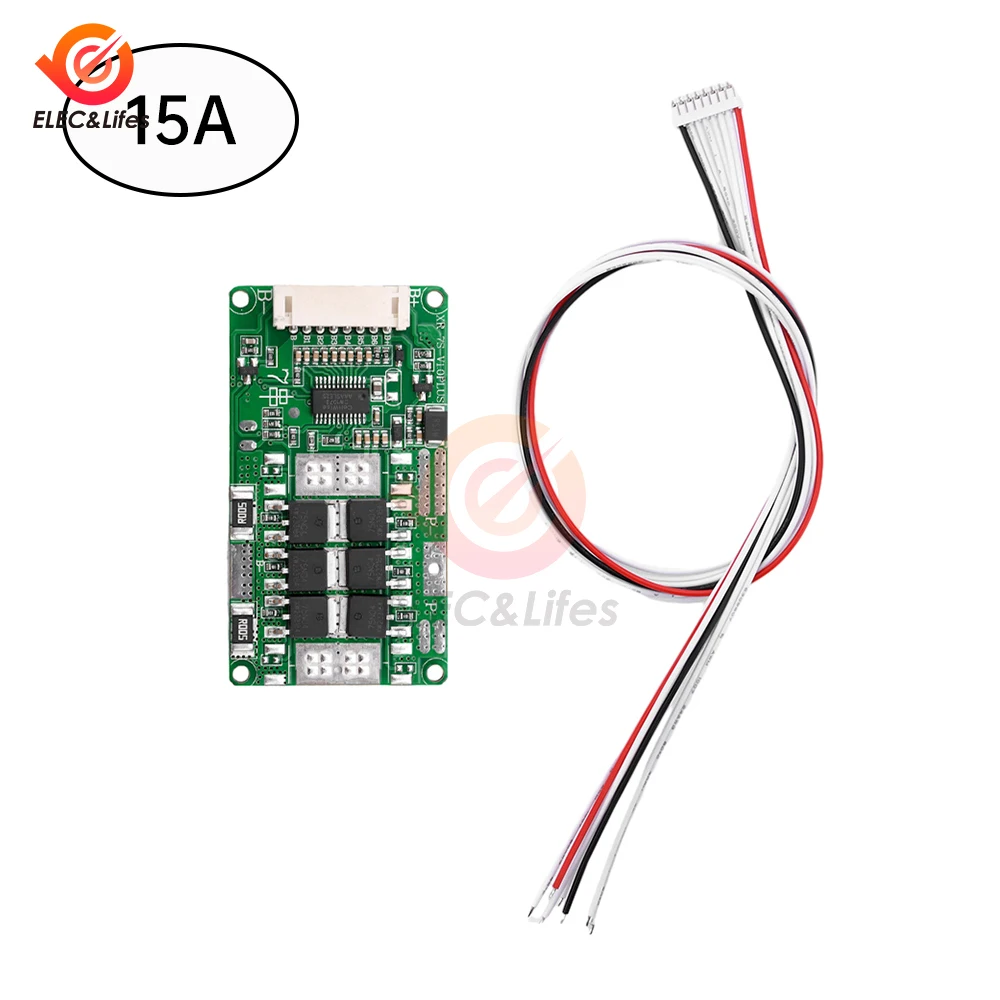 Placa de proteção de bateria de lítio 7S 24V 10A 15A 18A 4/6/8MOS Placa de proteção de bateria de lítio balanceada Proteção de temperatura