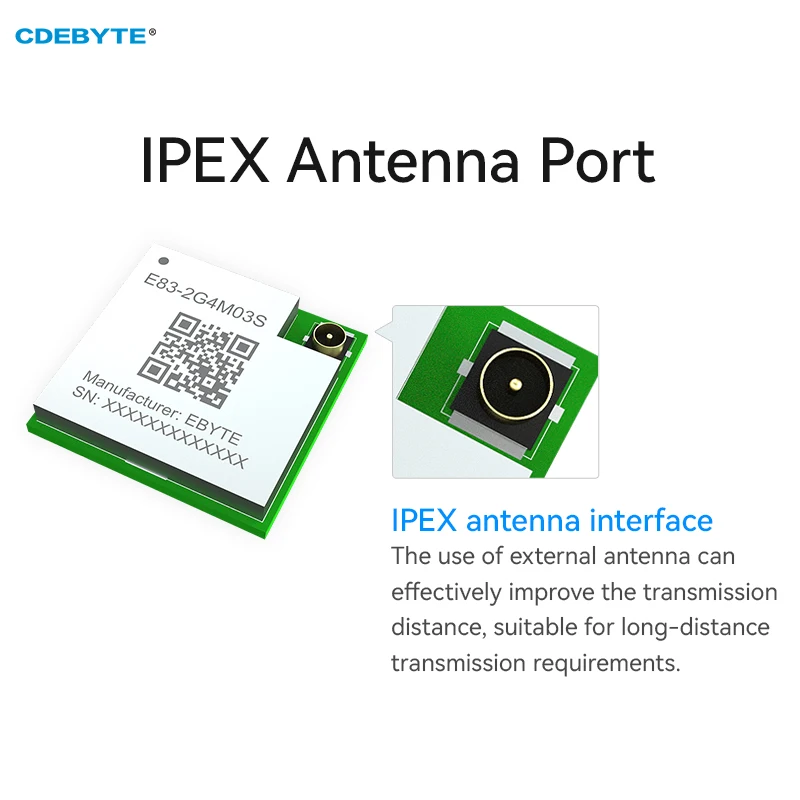 nRF5340 2.4G Wireless RF Bluetooth Mesh Module CDEBYTE E83-2G4M03S Lower Power 3dbm BLE5.2  Small Size  Ipex Antenna