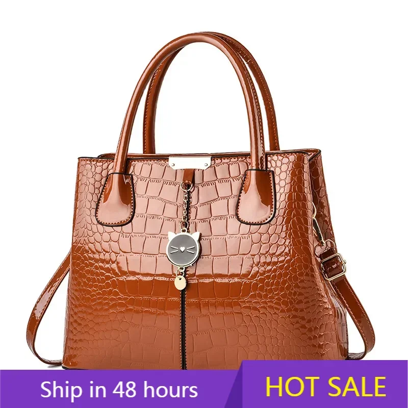 

2025 New Bright Leather Female Bag Designer Luxury Handbags Women Hand Bag High-quality Exquisite Shoulder Lady Bag Purse