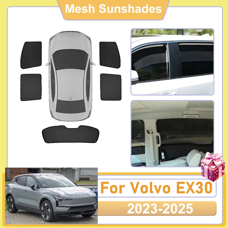 

For Volvo EX30 Accessories 2023 2024 2025 Car Window Sun Shade Mesh Cover Anti UV Visors Heat light Shield Sun Baffle Accesorios