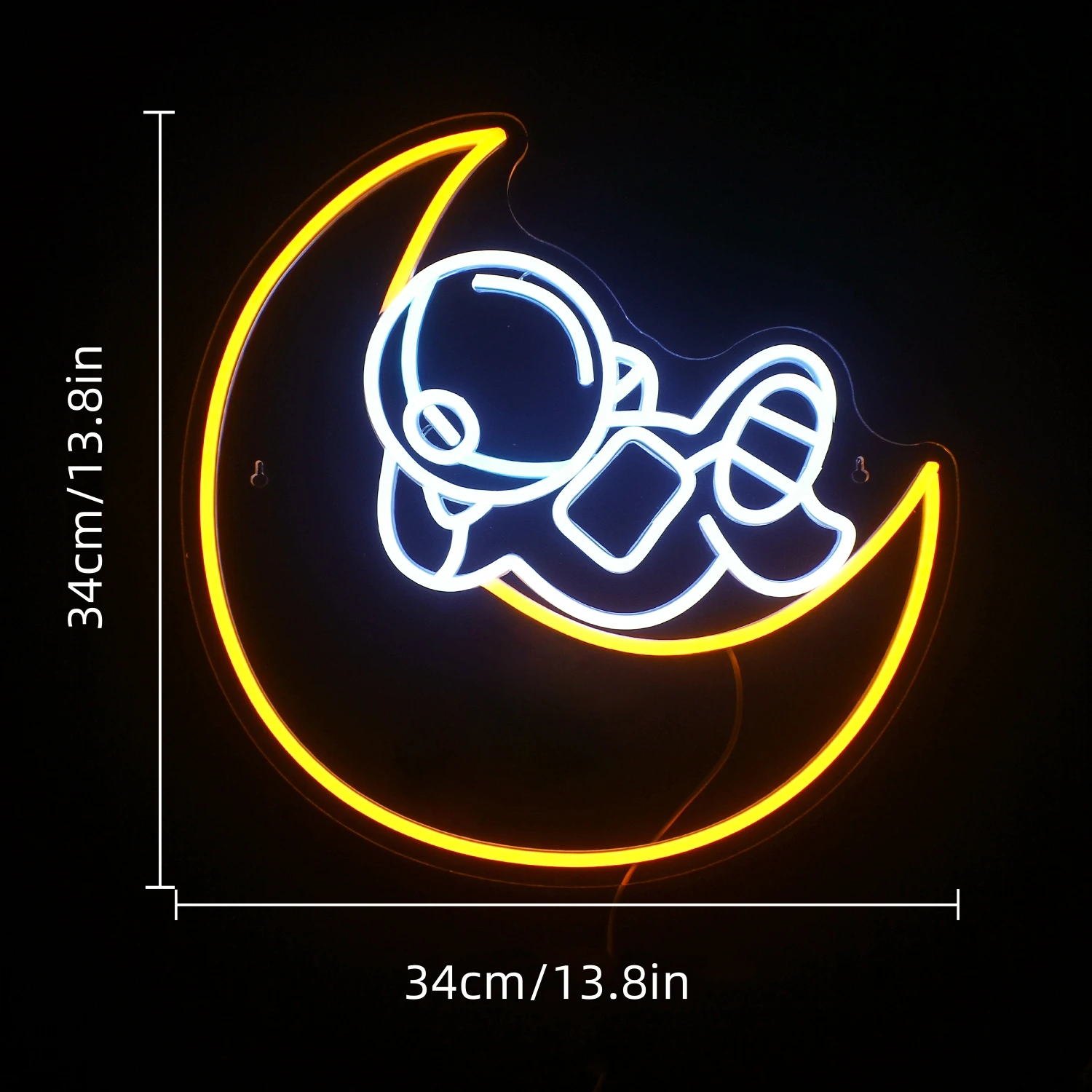 Imagem -04 - Astronauta e Lua Led Neon Light Art Sign For Party Quarto Quarto das Crianças Loja Estúdio Sala de Jogos Caverna Bar Wall Decor Presentes