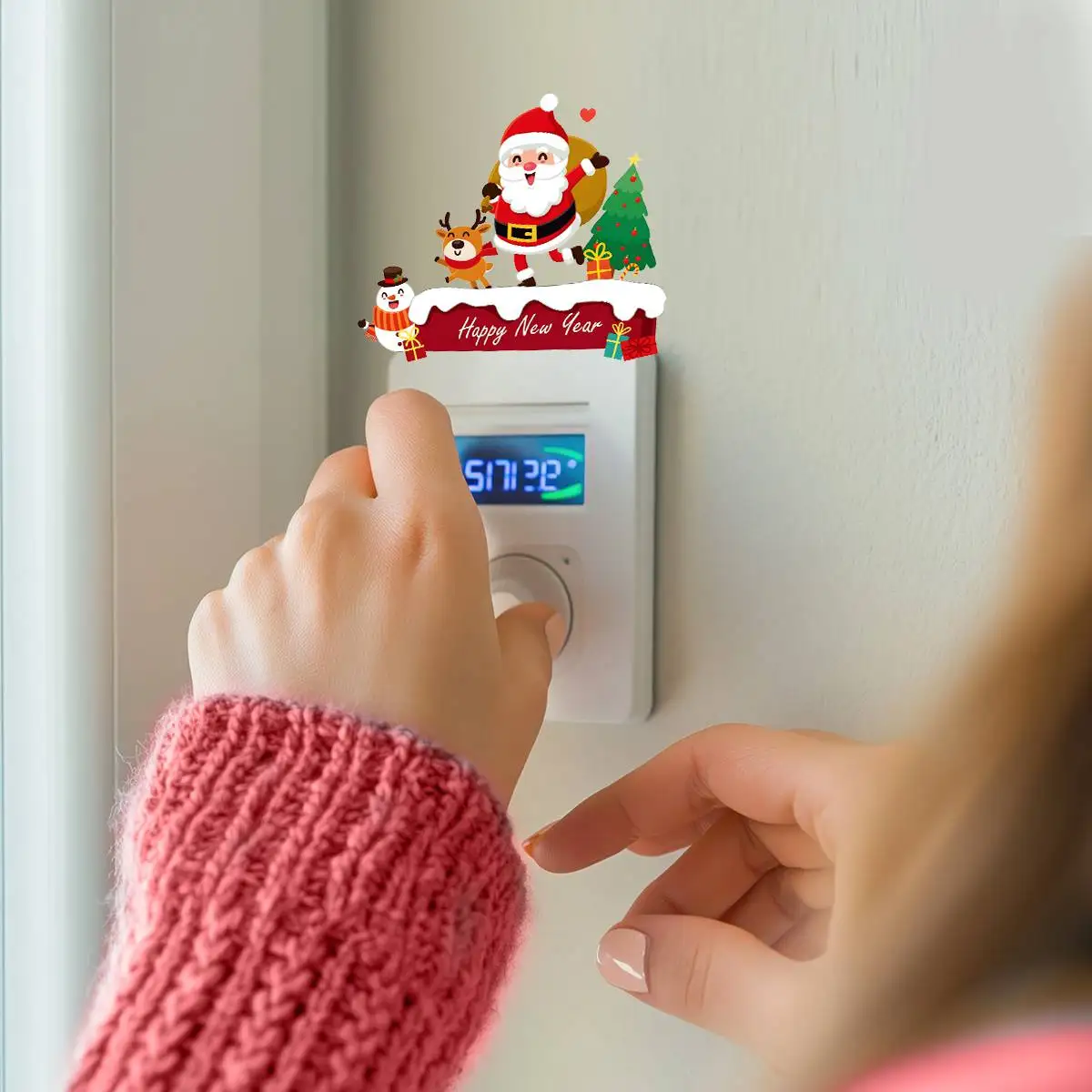 1Pc Christmas Light Switch Sticker, Santa Claus Stickers Christmas Decorations for Home 2024 Gifts Navidad Noel New Year 2025