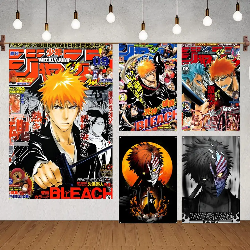 Japanese Anime Bleach Flags Flags for indoor decoration with no edging and four corner rings for easy hanging