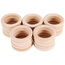 25 Stück Naturholz ringe 70mm unvollendete Makramee Holzring Holz kreise für DIY Handwerk Ring Anhänger Schmuck herstellung