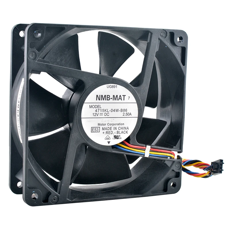 

12cm 120mm High Speed Axial Flow Cooling Fan 4715KL-04W-B86 DC12V 2.50A 4-Pin for Server Chassis 120x120x38mm
