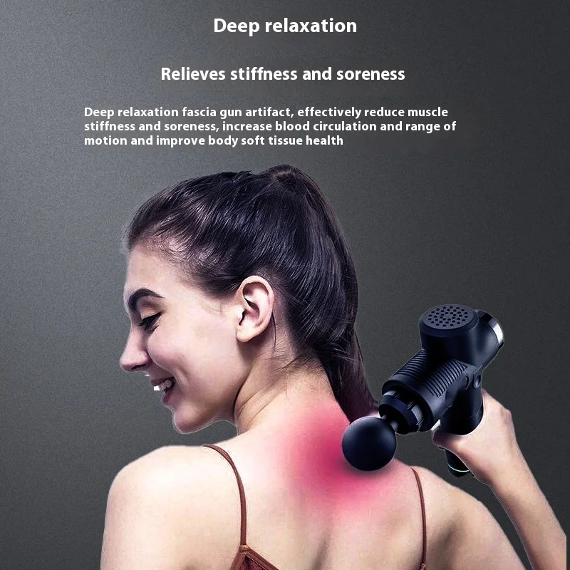 Variable frequency LCD fascia gun, professional high-frequency vibration, home muscle massager, fitness relaxation neck mask gun