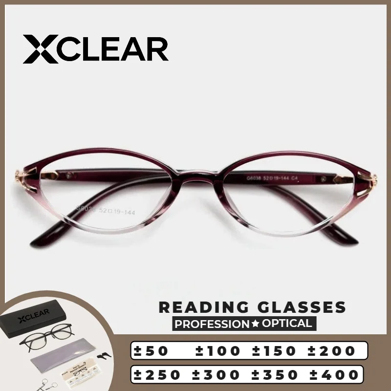 

Очки для чтения XCLEAR женские, в форме кошачьего глаза, бордовые, с градиентом, светопропускающие, с защитой от синего света, для коррекции близорукости, прогрессивные, по рецепту