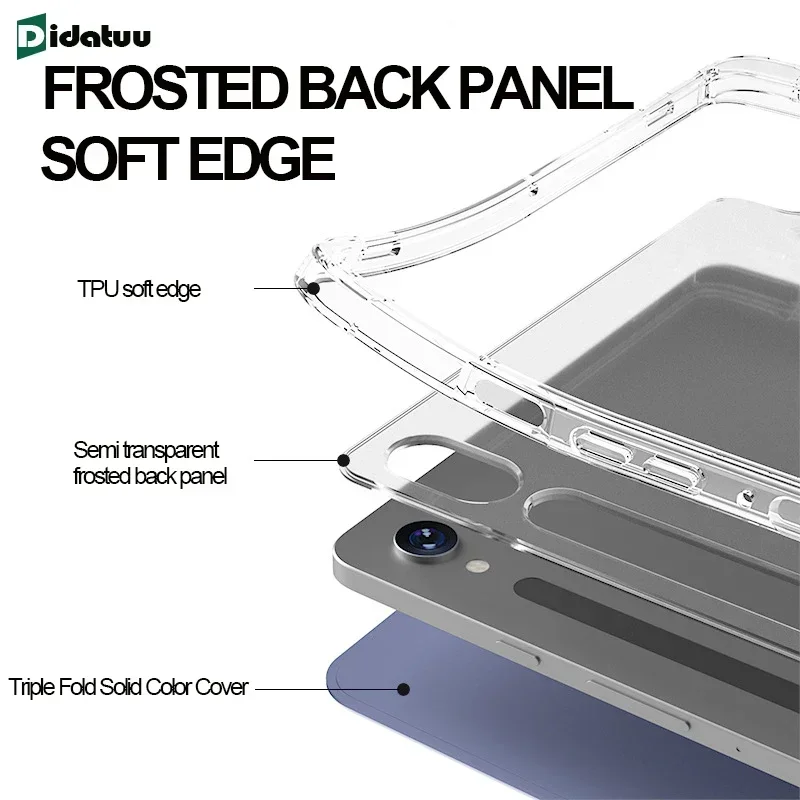 반투명 반투명 케이스, 펜 슬롯 소프트 엣지 커버, 갤럭시 탭 S9 플러스 12.4 S8 11 인치 S7 FE 플러스 탭 S6 라이트 10.4