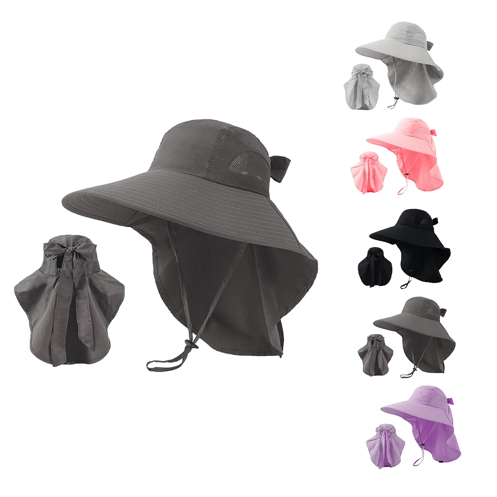 Women Sun Wide Brim Sun Protection Breathable Quick-dry Sun Protection Lightweight Foldable Ponytail Summer Hat For Summer