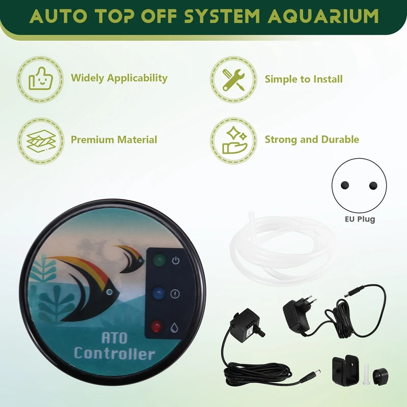 Smart ATO System For Aquariums  Auto Top Off Water Filler With Magnetic Installation Max Tank Thickness 12.5Mm EU Plug