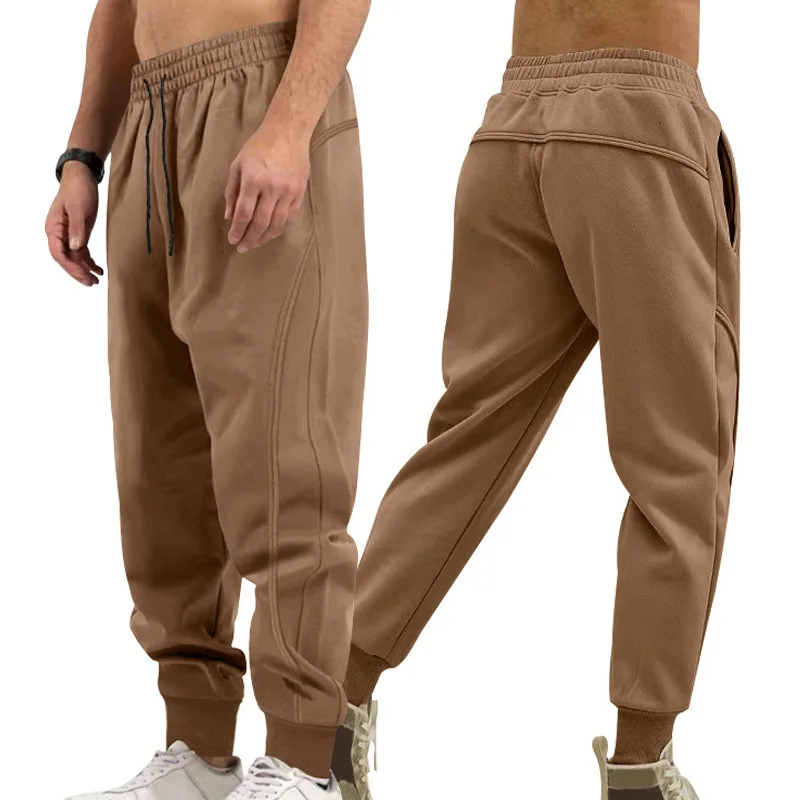 

2025 Summer Solid Color Versatile Sports Sweatpants for Men Slim Ankle Binding Casual Pants Elastic Waist Comfortable Trousers