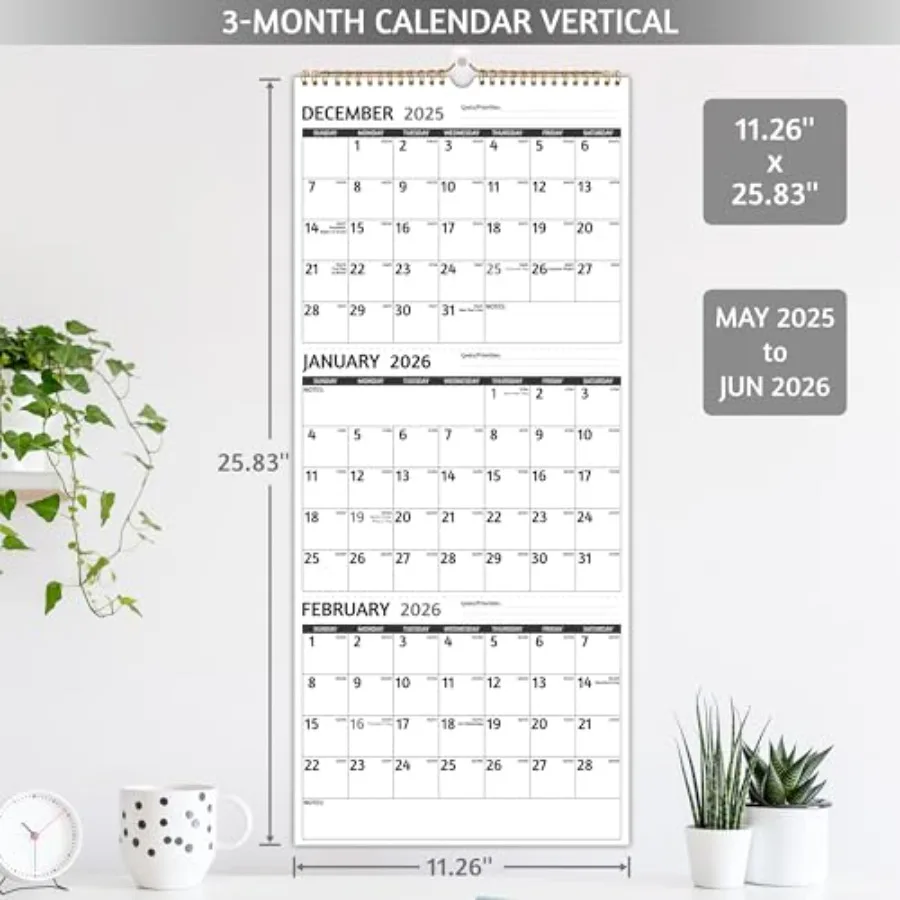 20252026 تقويم الحائط 3 أشهر التقويم 20252026 عمودي يوليو 2025 سبتمبر 2026 3 أشهر تقويم الحائط 11x26 في افتتاح 2025 التقويم #3