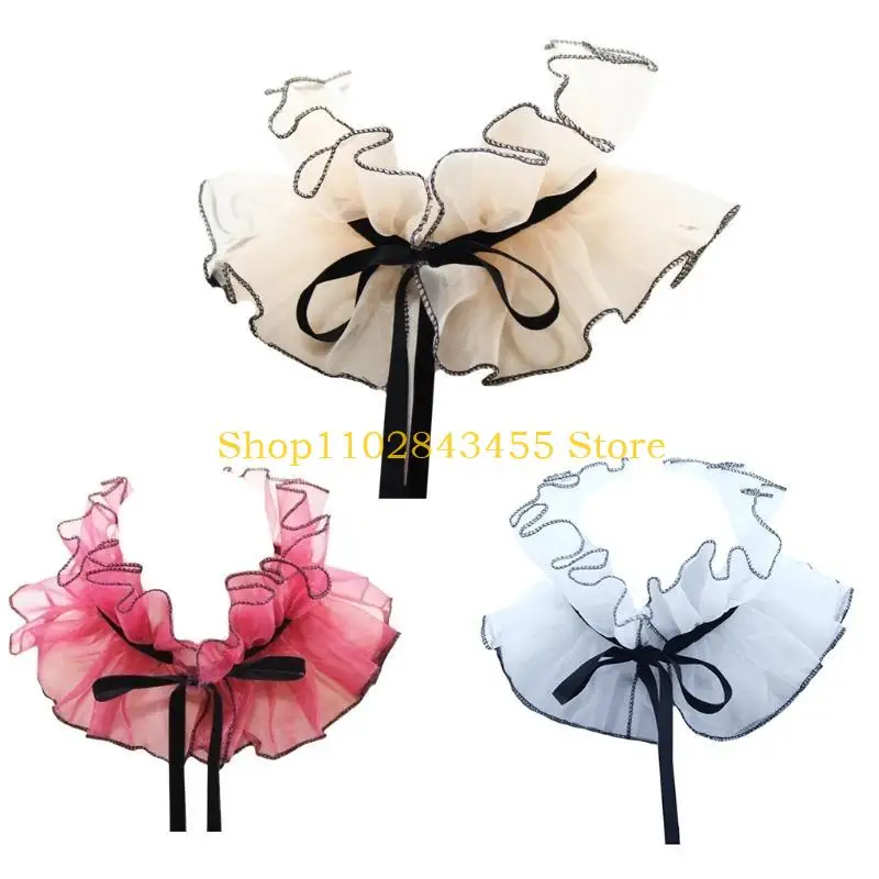 49MC Detachable Ruff Collar Girls Cosplay Clothes Shawl for Shirt or Dress