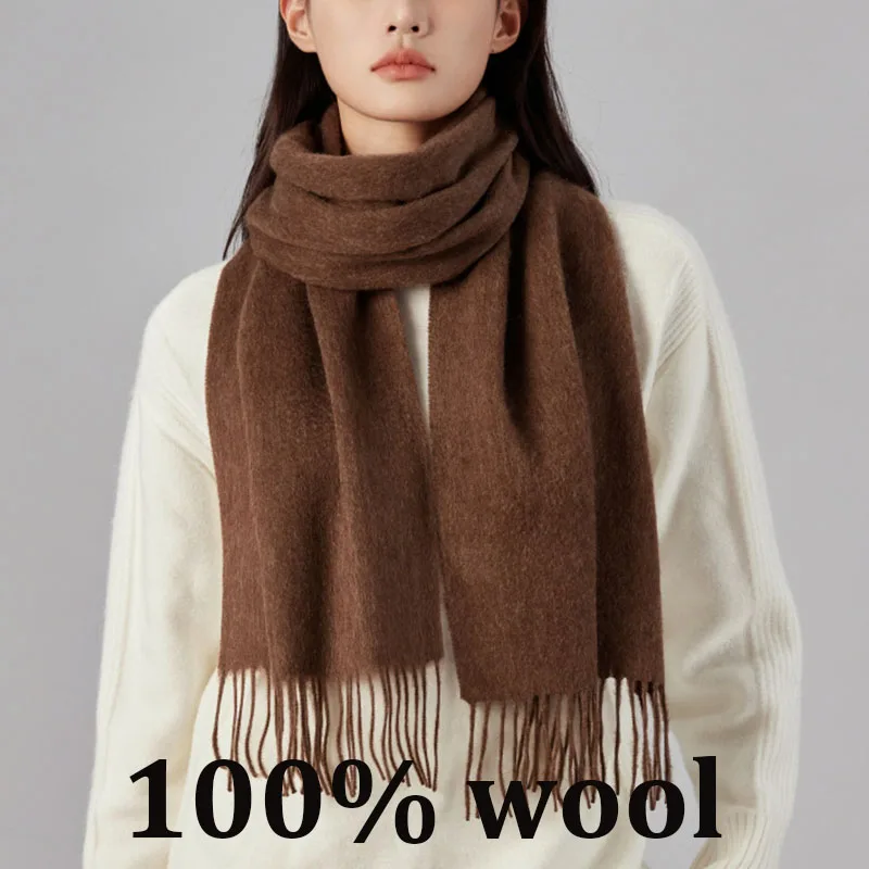 

Шарф из 100% шерсти для женщин и мужчин, осенне-зимние шарфы 180х30см.