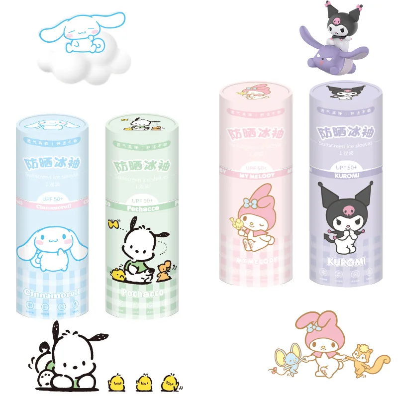 

Sanrio Cinnamoroll Thin Ice Sleeves Cartoon Melody Pochacco Sunscreen Sleeves Kawaii Kuromi Men's and Women's Outdoor Sleeves