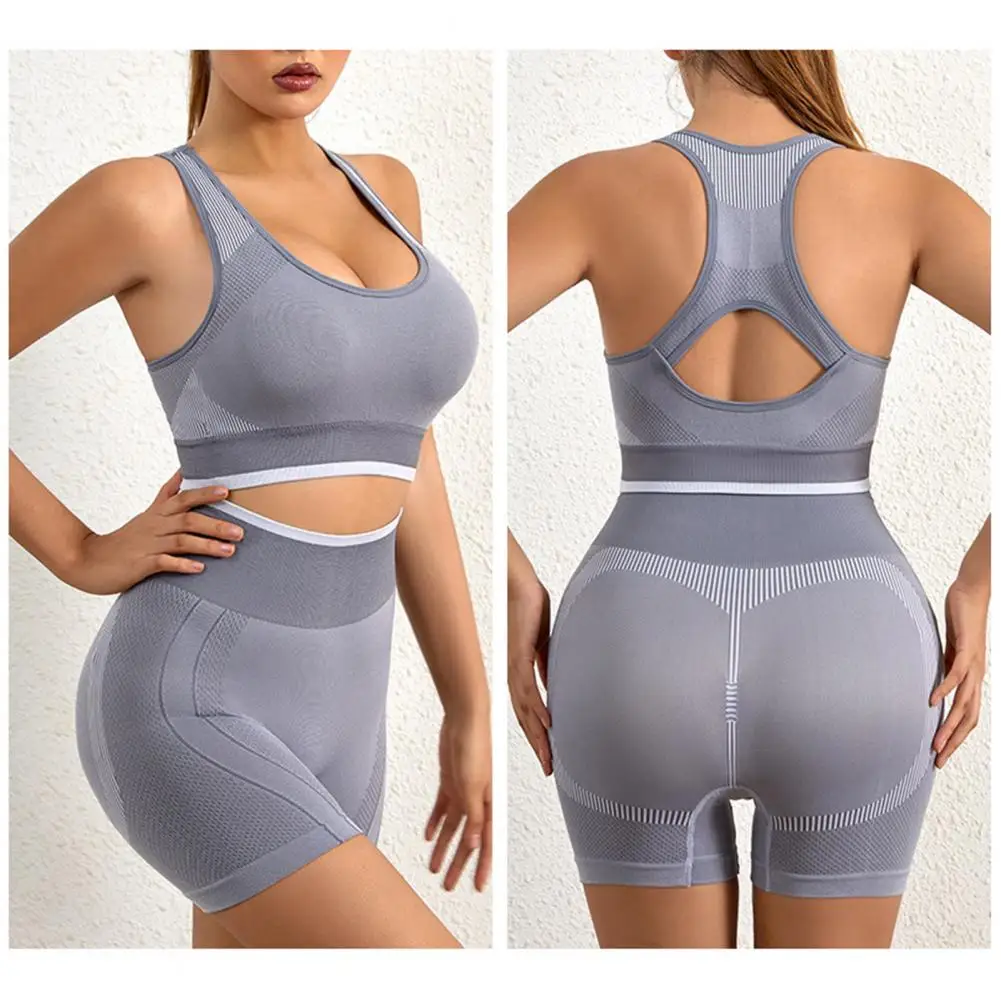 

Women Bra Shorts Gathered Sporty Anti Sagging Bra Shorts Underwear Set Good Breathability Women Vest Shorts Yoga Clothes