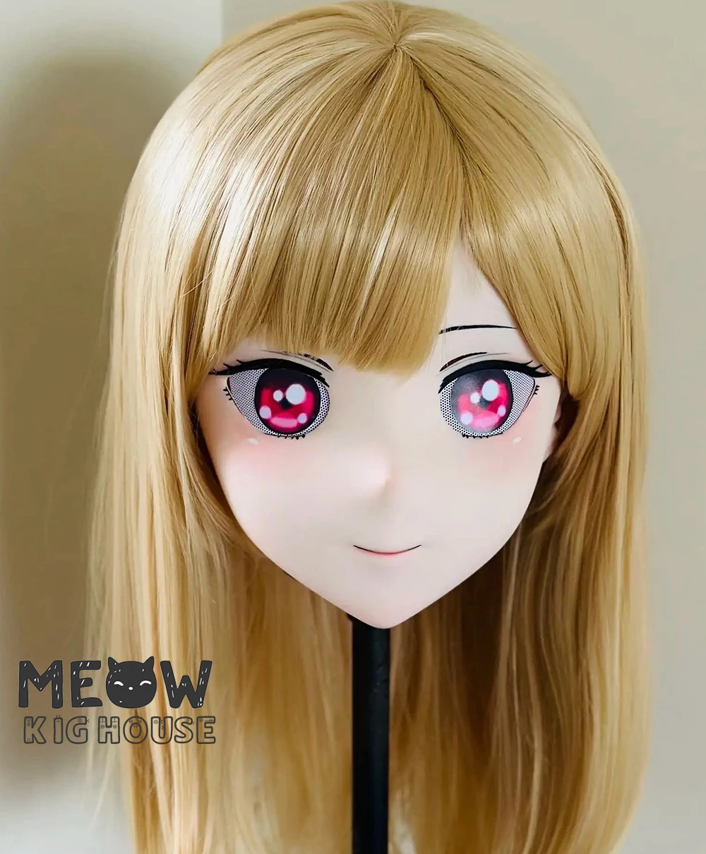 

(STK010) Stock PLA Material Full Head Lockable Crossdress Male to Female Japanese Cartoon Anime Game Character Kigurumi Mask