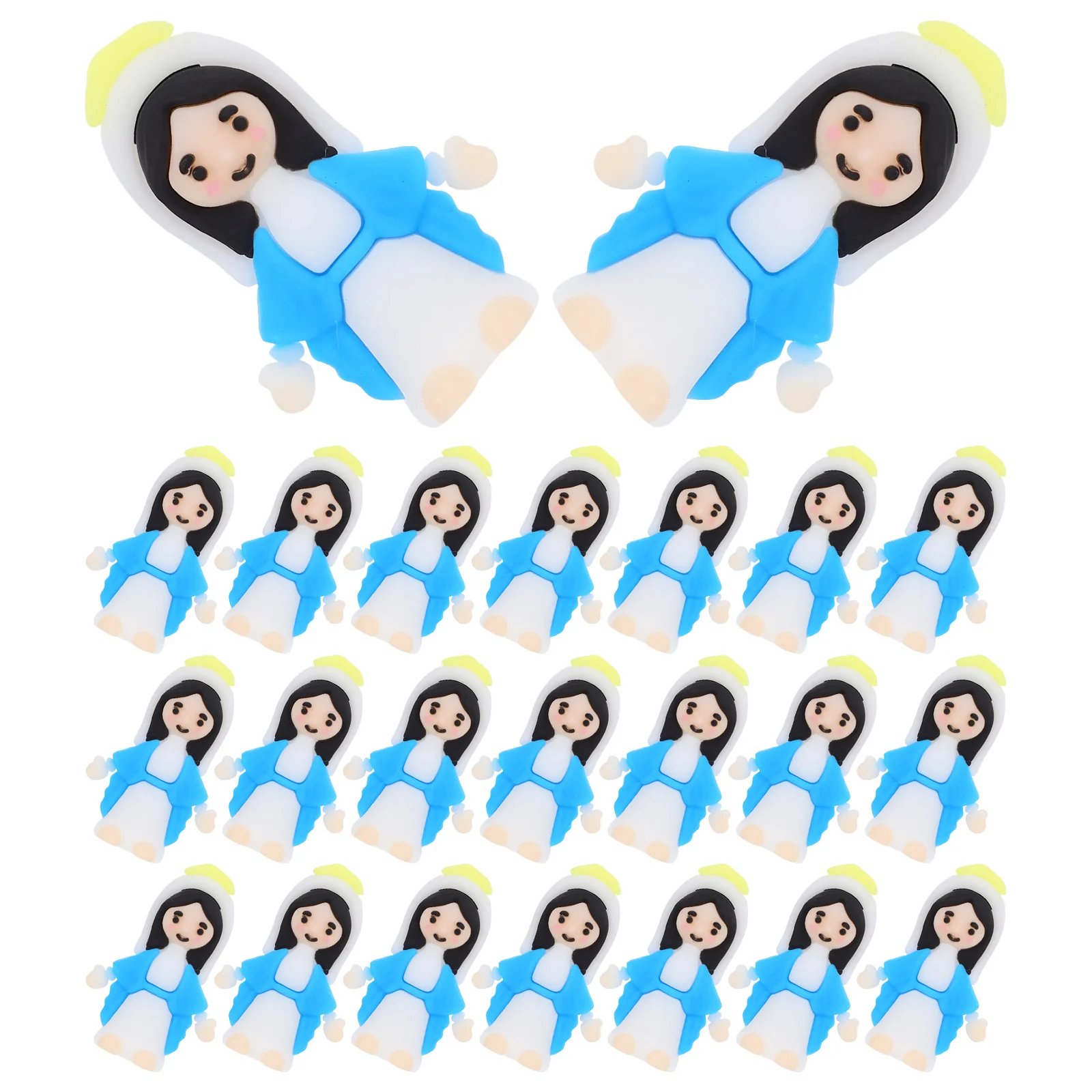 

30pcs Miniature Virgin Mary Figurines Little Religious Statues For Easter Baptism Party Favors Decorations Mini Collectibles Pvc