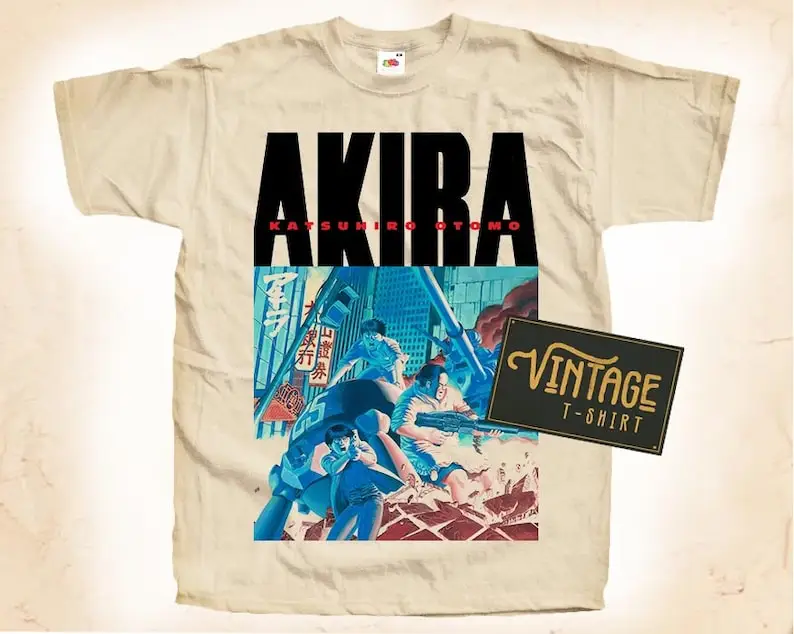 

AKIRA V3 T shirt Tee Natural Vintage 100% Cotton Movie Poster All Sizes