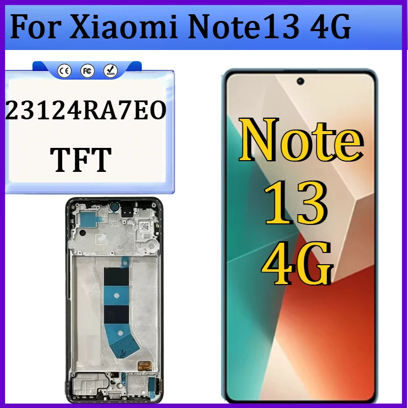 

New TFT Screen for Redmi Note 13 4G Lcd Display Digital Touch Screen for Xiaomi Note13 4G 23124RA7EO Replacement