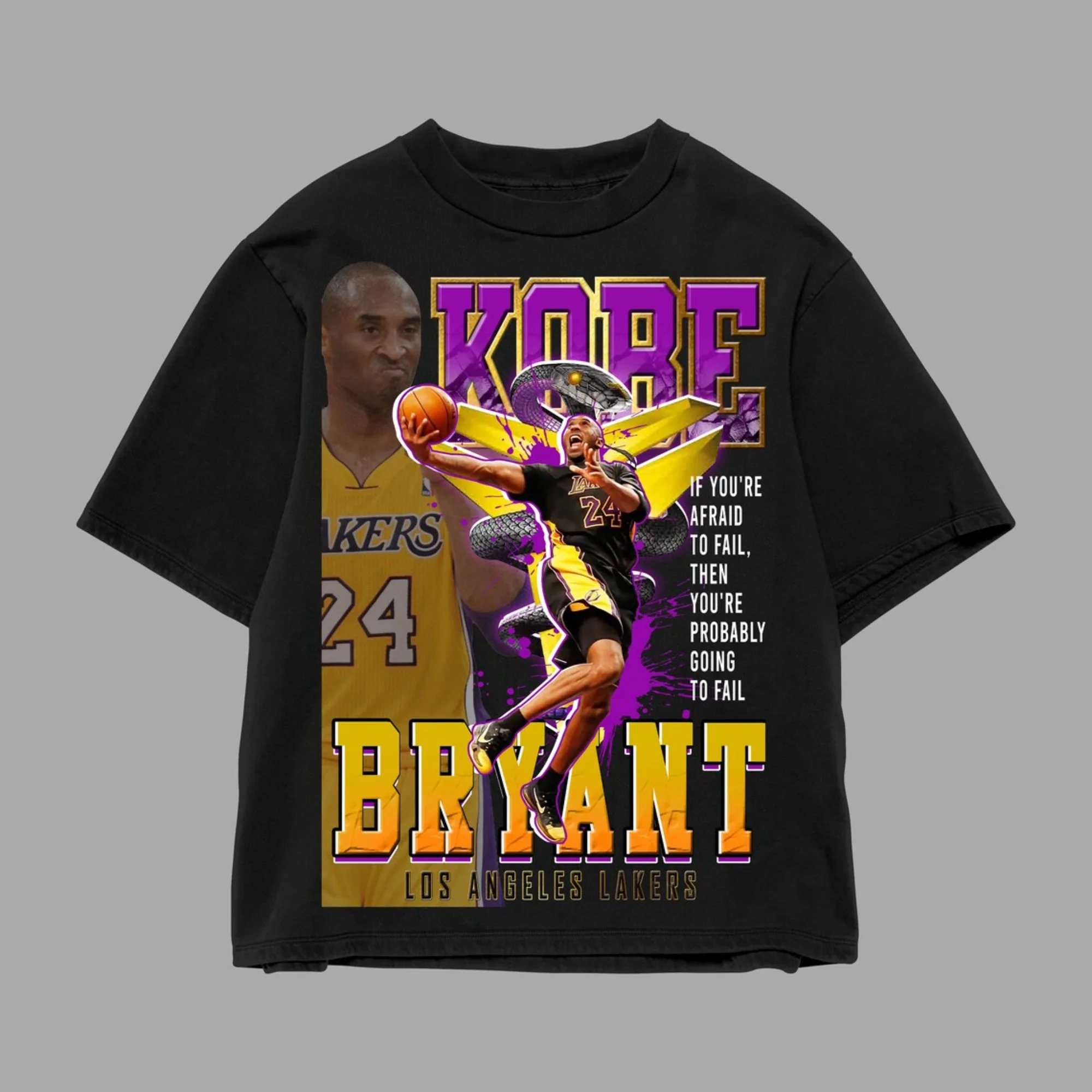 25 Summer Men Kobe Bryant Championship Trophy  Sports T-shirts  Men Clothing Round Neck Printing Pullover Oversize T-Shirt