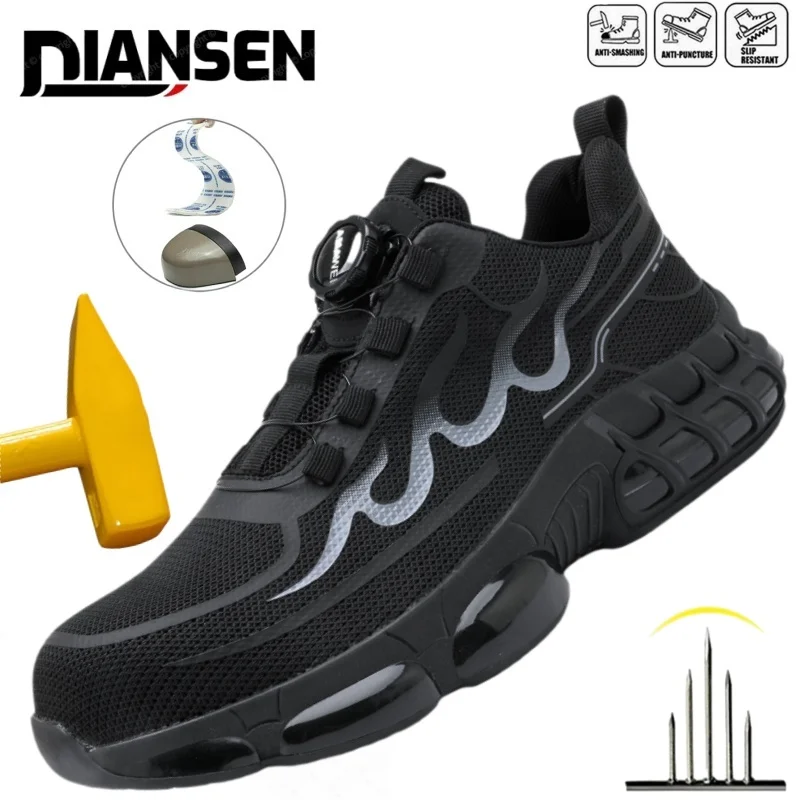 

Men Shoes Work Safety Boots Iron Toe Anti-smash Puncture-Proof Shoes Comfortable Sneakers Male Security Working Shoes