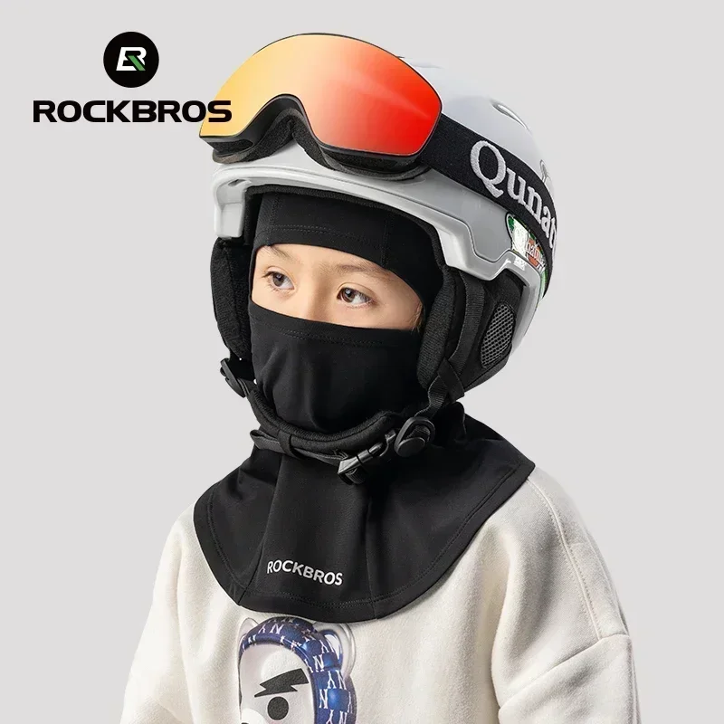 ROCKBROS Children‘s Winter Cycling Caps Riding Face Cover Windproof Outdoor Hiking Warm Neck Face Breathable Bike Hat Balaclava