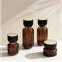 Nouvel ensemble de 6 pots à crème haut de gamme de 30/50g, flacons de lotion de 30-120ml avec pompe blanche, contenants cosmétiques en verre vides, flacons de voyage 2