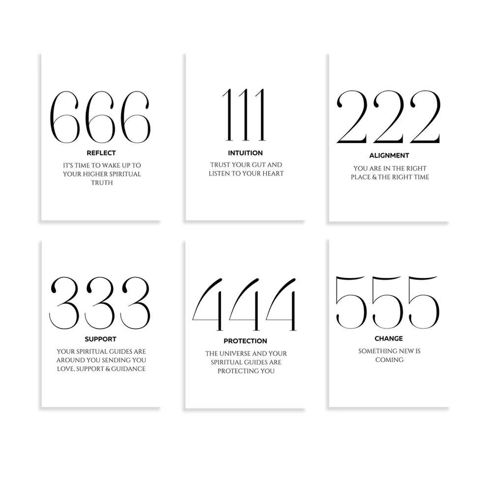 Angel Numbers | Manifestation Wall Art | Law Of Attraction Wall Art | Spiritual Wall Art