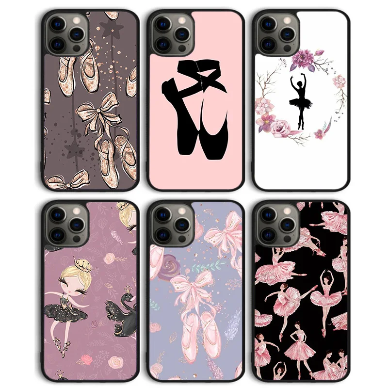 Ballerina Ballet Shoes Dance Girl Phone Case Cover for iPhone 16 15 SE2020 14 13 11 12 Pro Max mini XS XR PlusS Shell Coque