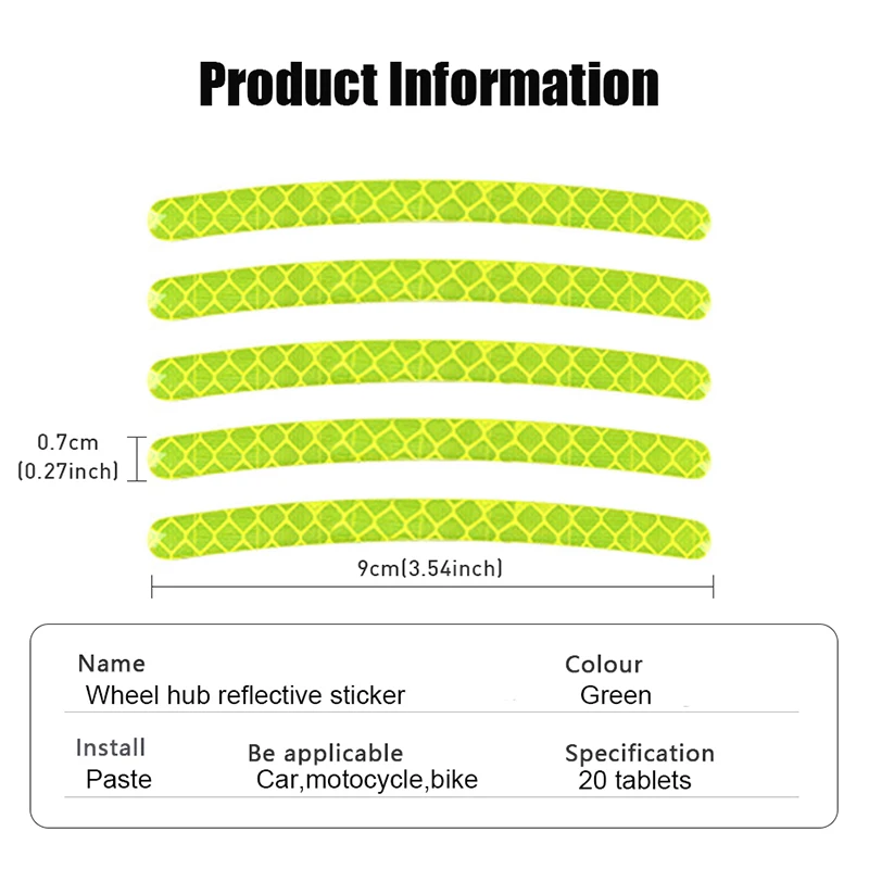20pcs Car Wheel Hub Reflective Sticker Car Stickers For Renault Koleos Twingo Scenic Megane Fluenec Latitude Clio 1/2/3 Chrysler