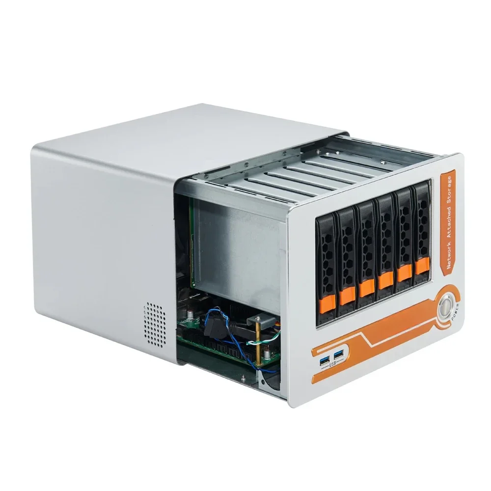 4 Bays Server Chassis Aluminum Alloy Full Tower Stock Server ATX Nas Case with a Fan for Heat-dissipation