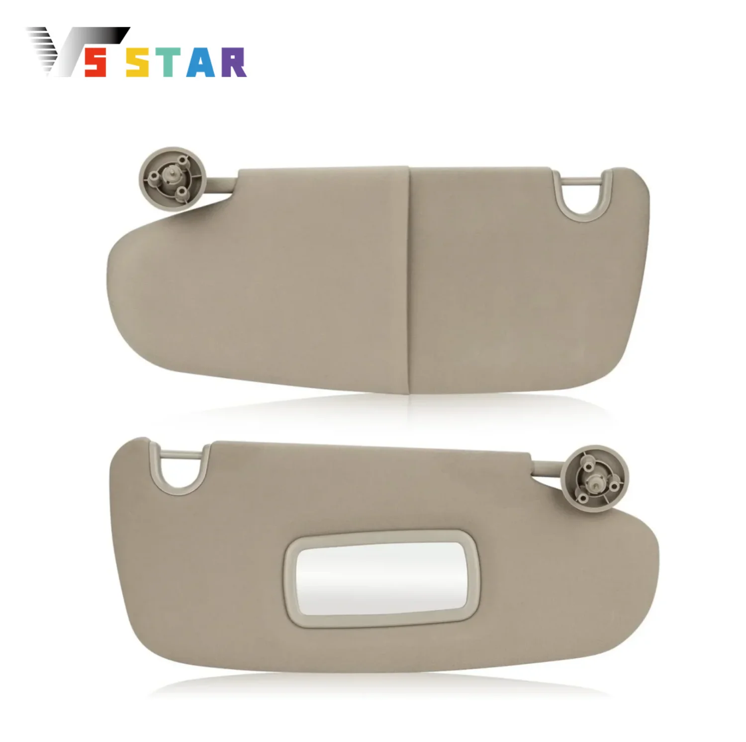 

1CT11TL2AA 1CT18TL2AA 2pcs Left + Right Cloth & Plastic Sun Visor with Mirror For 2002-2009 Dodge Ram 1500 2500 3500