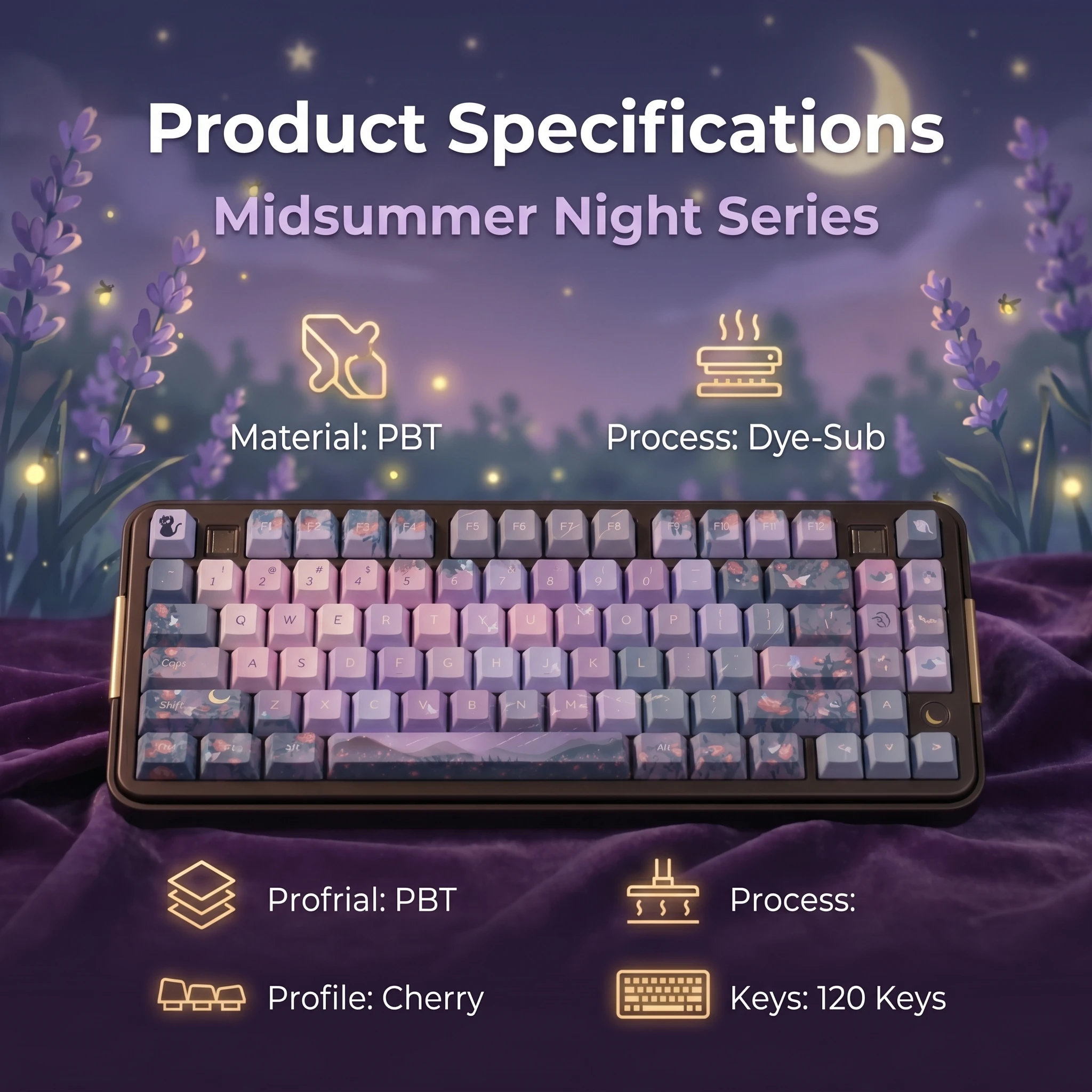 Kawaii Midsummer Dream Cherry Profile Keycaps (120 Keys)