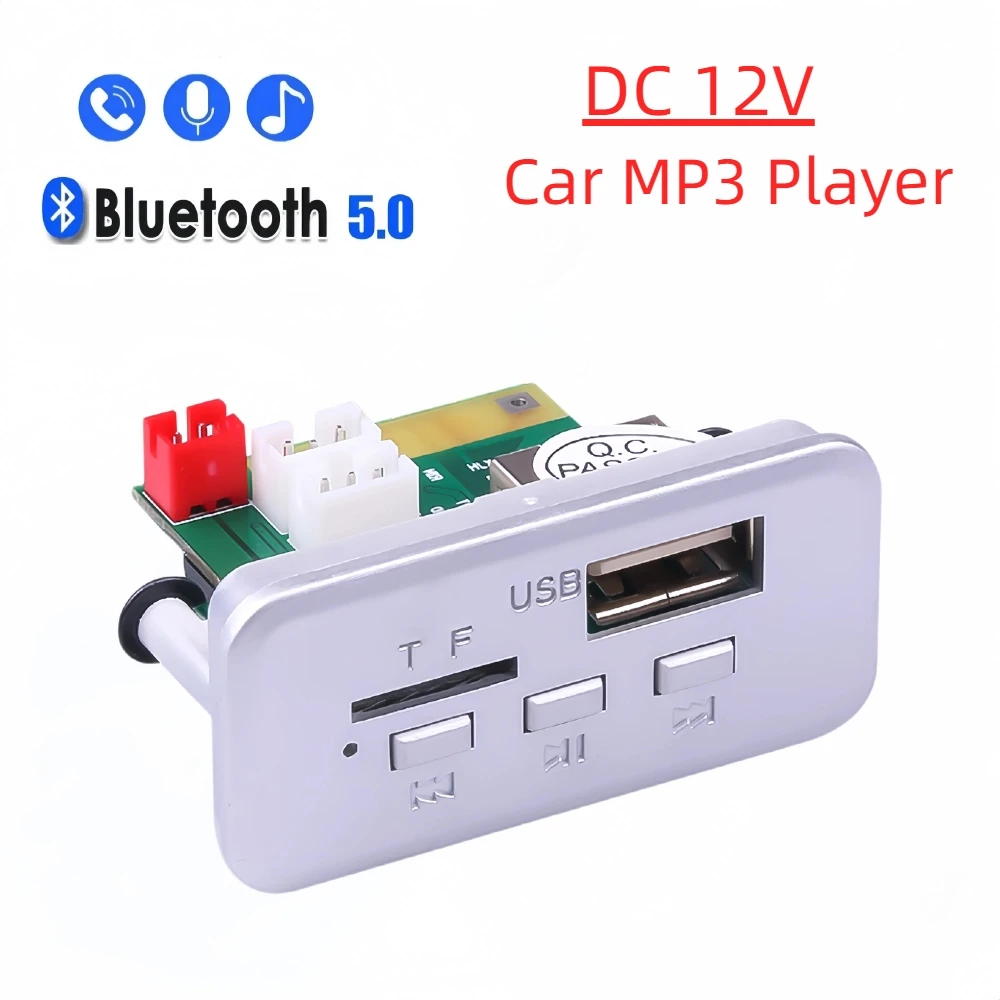 DC 12V MP3 Bluetooth 5.0 Receiver Car Kit MP3 Player Decoder Board Wireless Audio Module USB TF FM Radio Music Car MP3 Player