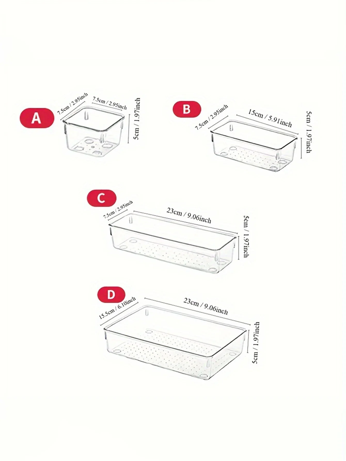 25pcs Drawer Storage Box Kit, Multifunctional Clear Plastic Drawer Organizer Set, Drawer Divider Organizers And Storage Box