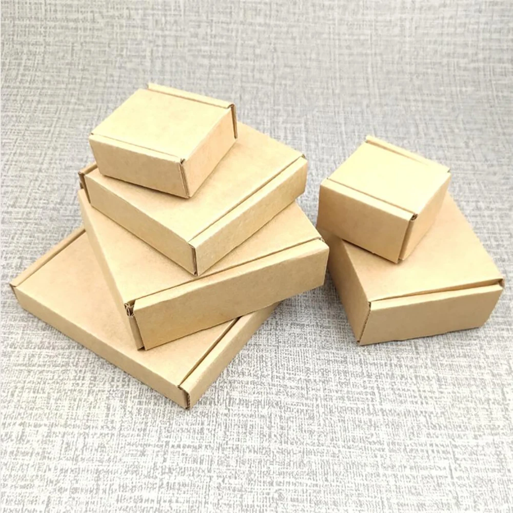 

Kraft Paper box 9x7x3 cm Brown Corrugated Cardboard Mailing Boxes Fold Corrugated Shipping Packaging Box 50pcs/lot