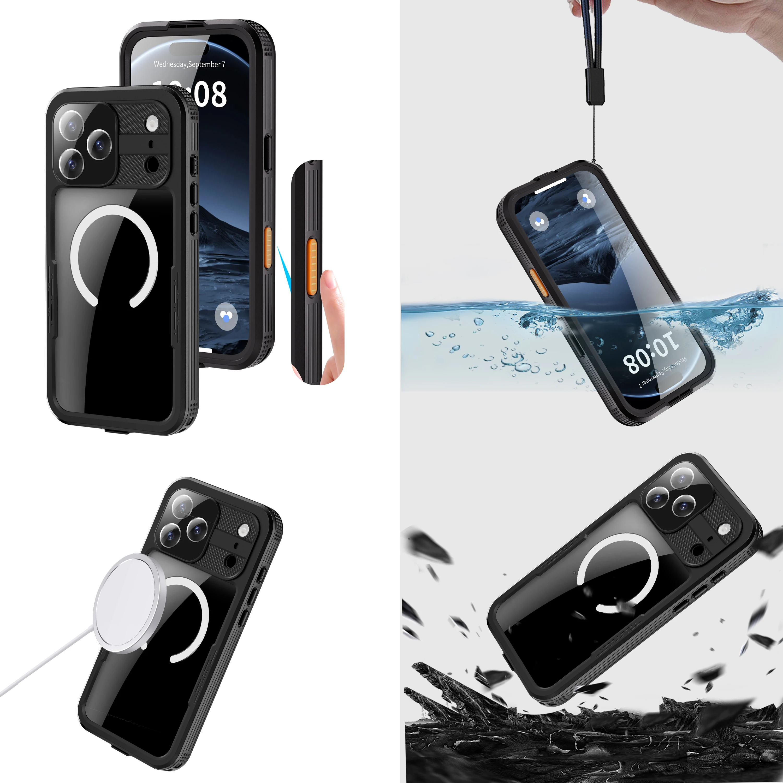 IP68 Wasserdichte Handyhülle für iPhone-Serie, mit Schwimmring, berührungsempfindlich, geeignet für iPhone 18 Pro Max/17/16 – Detail 10