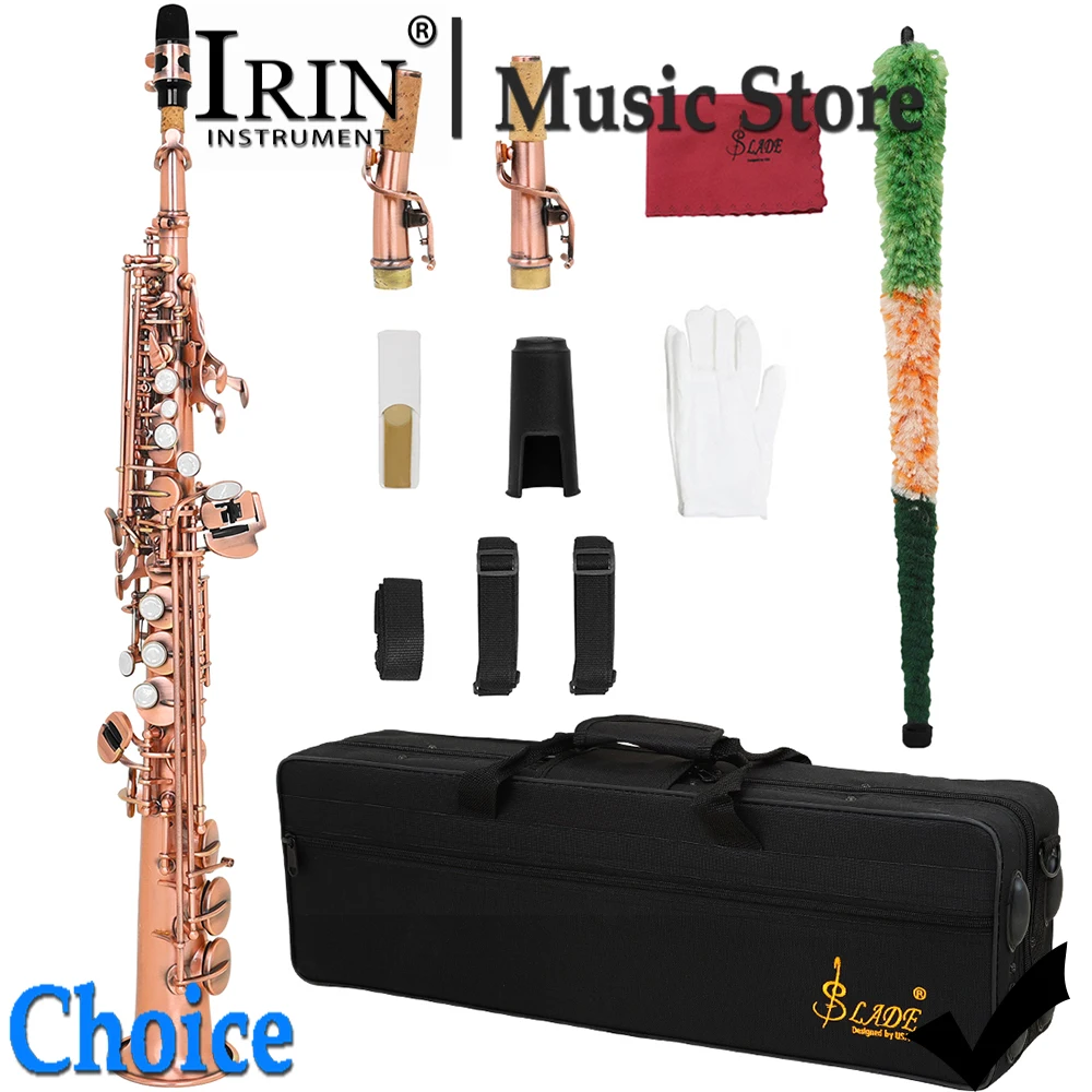 SLADE Soprano Saxophone Straight Bb Soprano Sax Set Brass Body Woodwind Instrument With Case Cleaning Cloth Reed Straps Parts