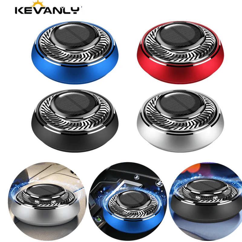 1pc Solar Car Air Aromatherapy Solar Automatic Rotation Car Air Freshener Fragrance Car Dashboard Center Console Decorations