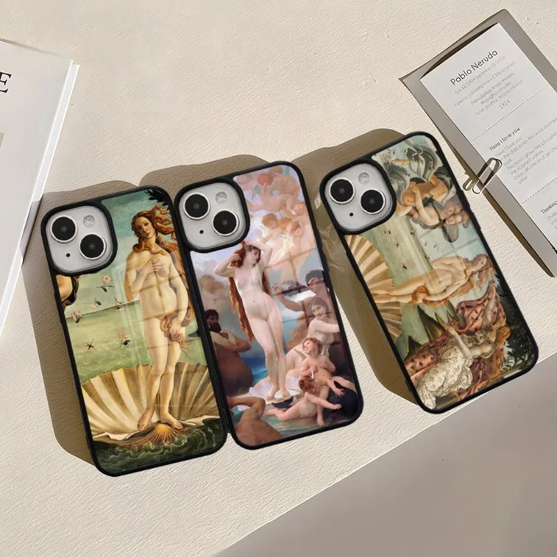 Art Painting The-Birth-Of-Venus Phone Case For Samsung S23 S22 S30 S21 S10 S20 ULTRA Edge Note Lite 10 20 Pro Plus PC+TPU Cover