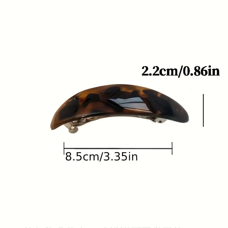 Retro Tortoiseshell Leopard Print Hair Clip Curved Temperament Full Hair Clip at Back of Head Vacation Daily Hair Accessory
