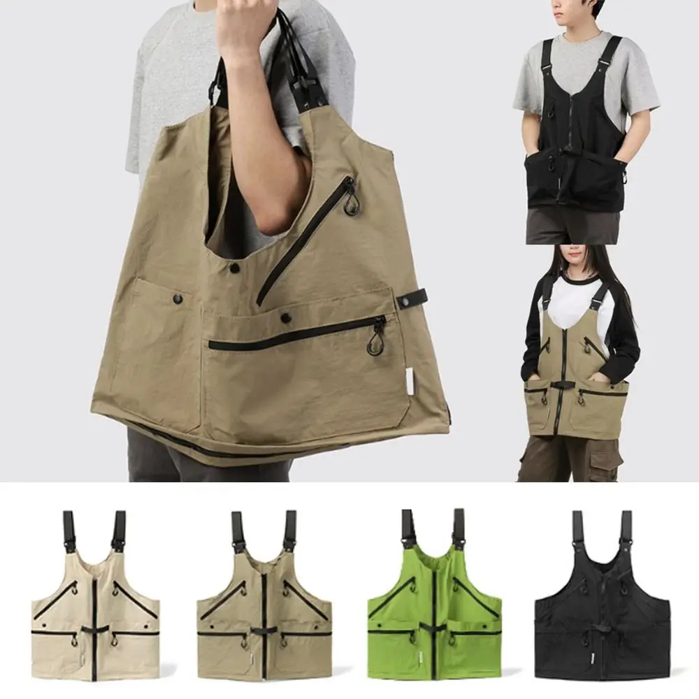 Nylon Convertible Vest Bag Convertible Design Waterproof Utility Vest Bag Casual Style Adjustable Shoulder Strap