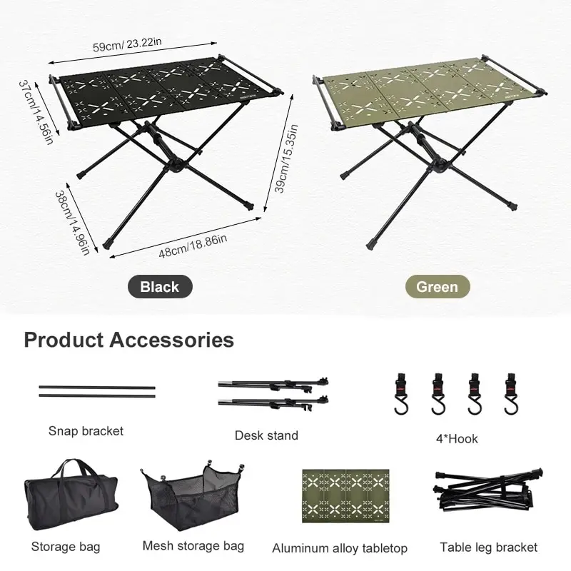 WESTTUNE-mesa plegable portátil de aleación de aluminio, ligera, con accesorios, multifuncional, para exteriores