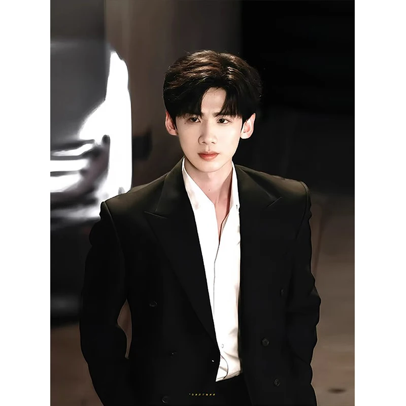 

Bla Suit Jaet Men's Spring Season High-End Feeling Haome oulder Briti Sle Men's Formal Wear Stand Fit Long Sl...