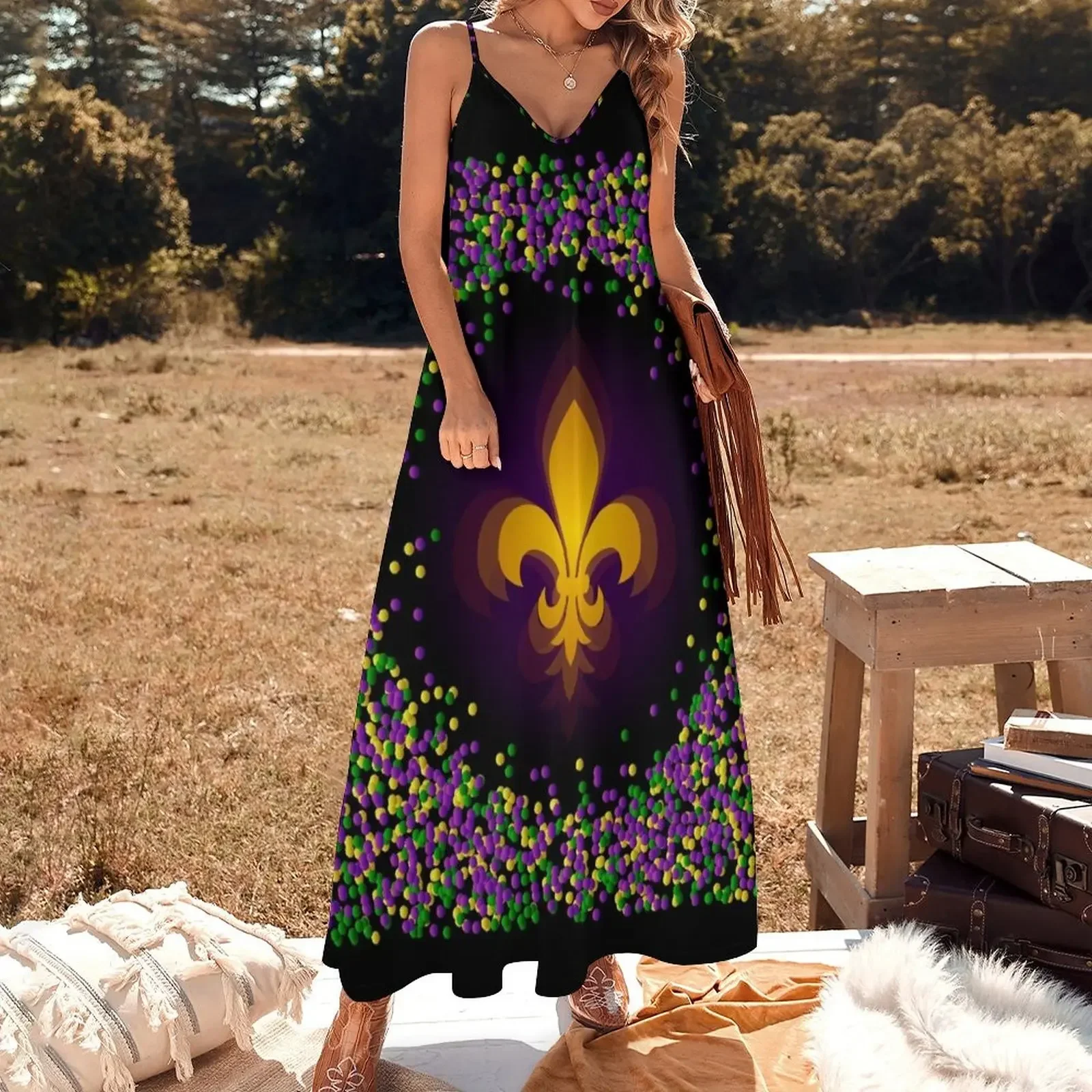 Mardi Gras Sleeveless Dress elegant dress women's clothing summer 2024 novelties Dress